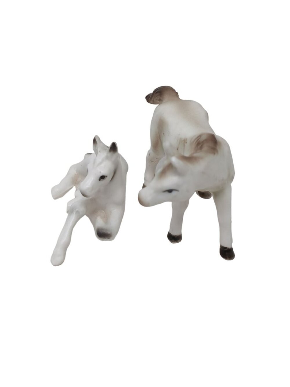 VTG Mare Foal Figurines Japan White & Brown Set of 2 Genuine Bone China #S-3 - Picture 8 of 13